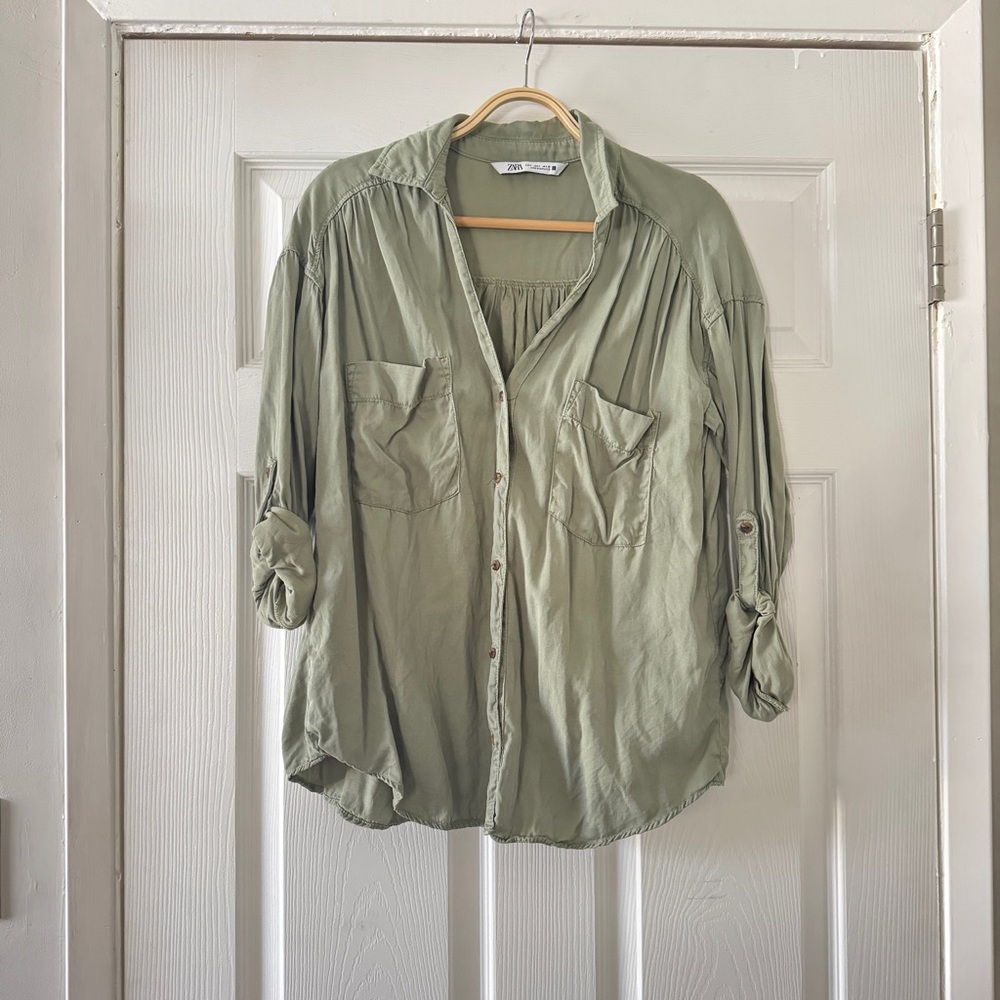 Zara Khaki Green Shirt